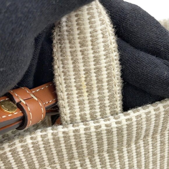 CELINE Small Kabatais 2-Way Bag Canvas/Leather Gray/Brown 199162 - Picture 2 of 16